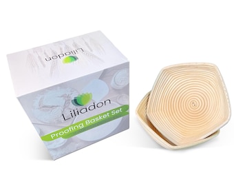 Ensemble de 2 corbeilles à lever le pain Liliadon Star Banneton – Rotin de 23 cm pour la cuisson au levain – Cadeau unique pour les boulangers et les amateurs de pain