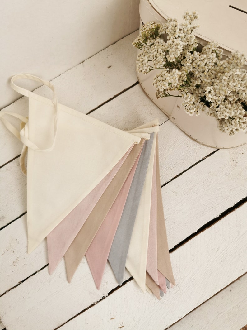 This beautiful pastel bunting banner will be perfect decoration for kids nursery, anniversary, festive, baby shower or restaurant. it made from 100% cotton fabric and have a OEKO-TEX sertificate. We do custom order for triangle flags as many you need
