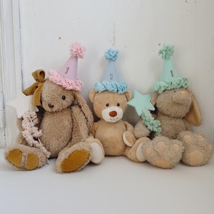 Hoed eerste verjaardag, vilten feesthoed, decor 1e verjaardag, aangepaste roze kegelhoed voor feesthoedje 2e, prinsessenhoed, minifeesthoedje voor kinderen
