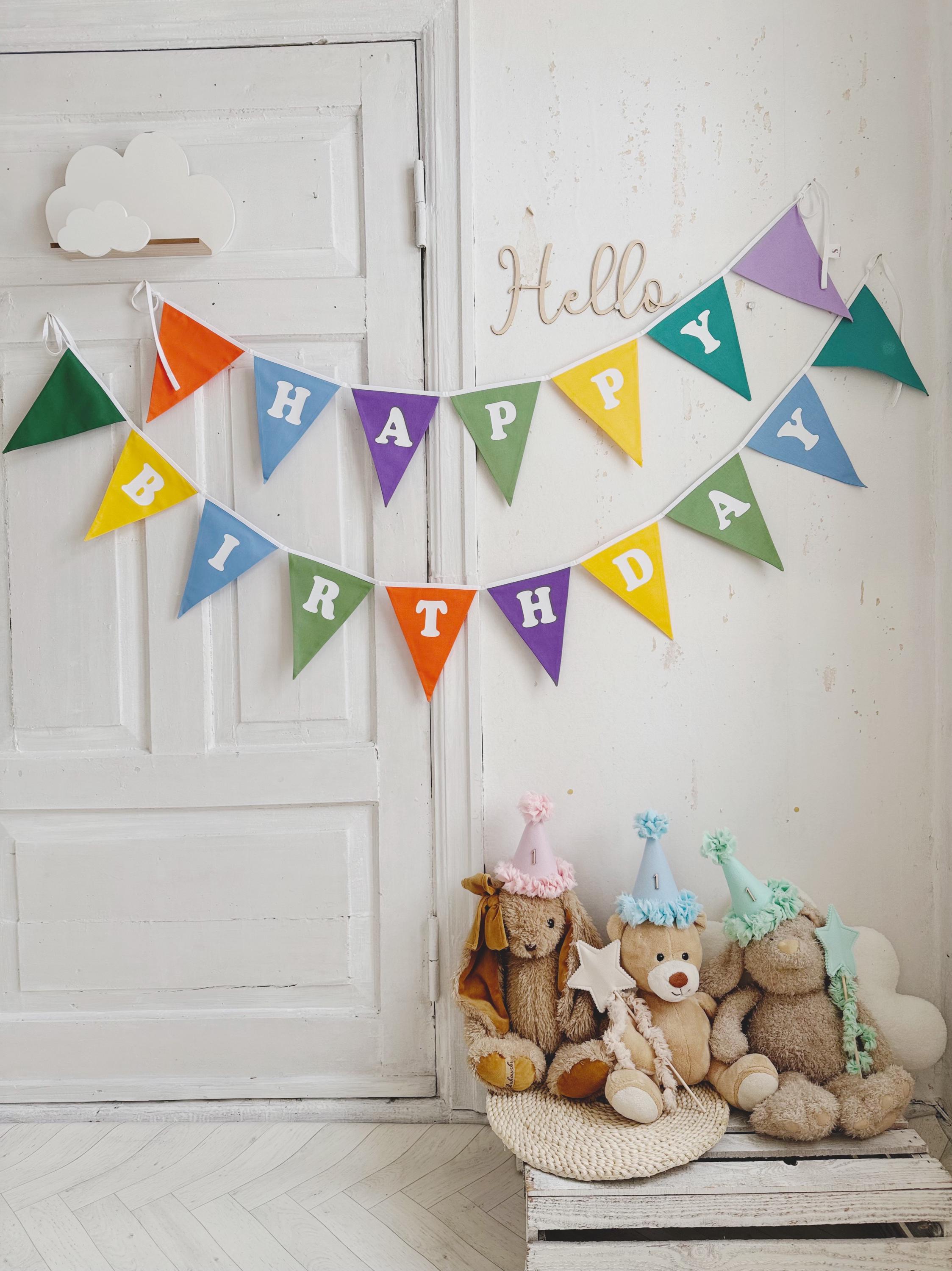 Colorful Happy Birthday Banner With Letters Happy Birthday Bunting Banner For Party Decorations Swallowtail Flag Happy Birthday Sign Happy Birthday Banner For Birthday Colorful - View #9