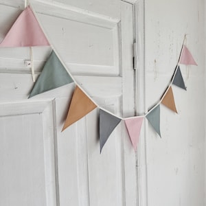 COLORFUL bunting banner, Cotton flags for nursery, Garland wall decor, Flag bunting, Bunting banner, Brown bunting, Kid nursery, Wimpelkette