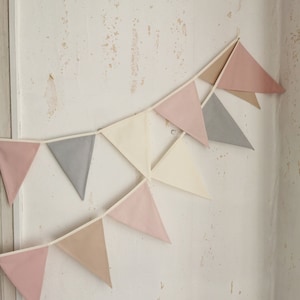 This beautiful pastel bunting banner will be perfect decoration for kids nursery, anniversary, festive, baby shower or restaurant. it made from 100% cotton fabric and have a OEKO-TEX sertificate. We do custom order for triangle flags as many you need