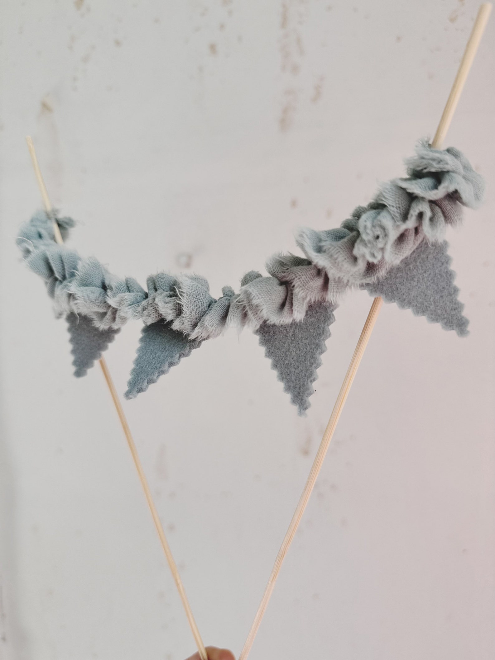 Cake Topper With Frills, Tiny Cake Plug With Triangles, Pennant Topper ...