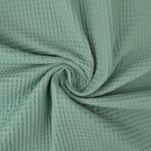White waffle fabric per meter,  Cotton waffle pique fabric, Pink natural fabric, Old green material per yard, Dusty rose waffle for sewing