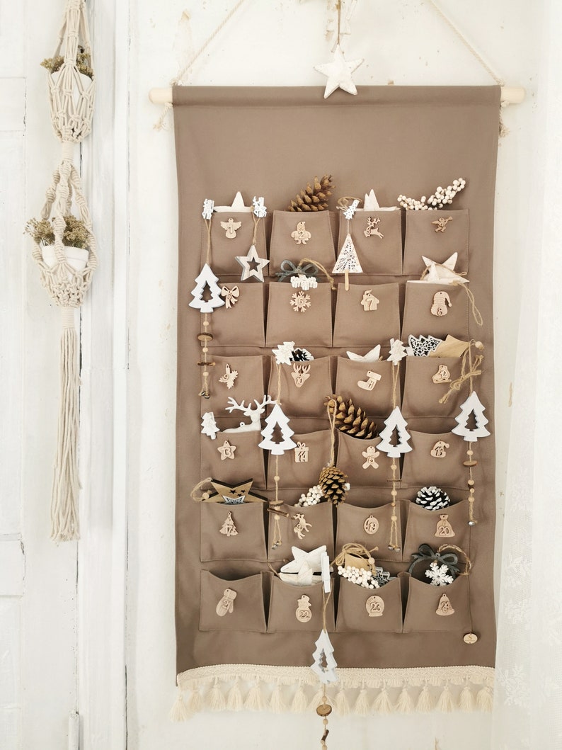 Reusable Advent Calendar for Kids With Pockets and Numbers, Fabric