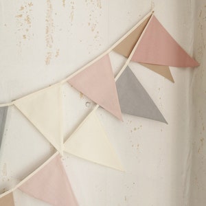 This beautiful pastel bunting banner will be perfect decoration for kids nursery, anniversary, festive, baby shower or restaurant. it made from 100% cotton fabric and have a OEKO-TEX sertificate. We do custom order for triangle flags as many you need