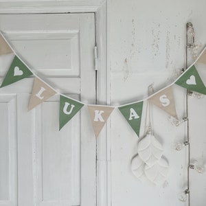 Custom bunting banner, Personalized pennant chain, Name garland, Cotton bunting with name, Garland with text, Handmade fabric bunting string