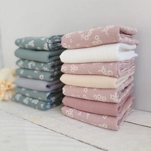 Double gauze baby burp cloth, Set of handkerchiefs, Muslin cloth for toddler, Shoulder cloth pad, Organic cotton tissues, Zero waste product