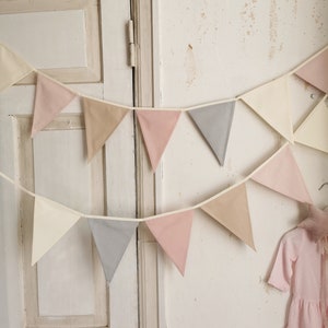 This beautiful pastel bunting banner will be perfect decoration for kids nursery, anniversary, festive, baby shower or restaurant. it made from 100% cotton fabric and have a OEKO-TEX sertificate. We do custom order for triangle flags as many you need