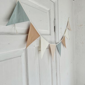 Bandierine pastello, Bandierine triangolari, Catena di gagliardetti, Wimpelkette per bambini, Bandierine in cotone, Decorazioni per feste, Decorazioni per baby shower per bambine