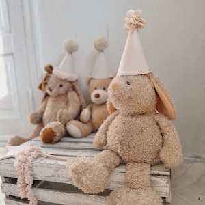 Crafted cone party hat for girl, Fabric 1st birthday party hat for boy, Handmade product for kids, Tiny hat for photoshoot, Hat for puppy