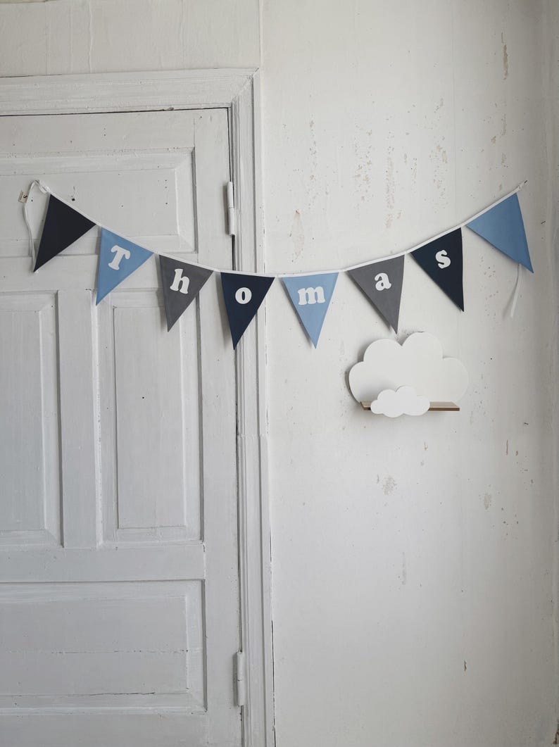Banderole Lettering Handcrafted Custom Bunting Banner With Name, Personalized Pennant Chain ...