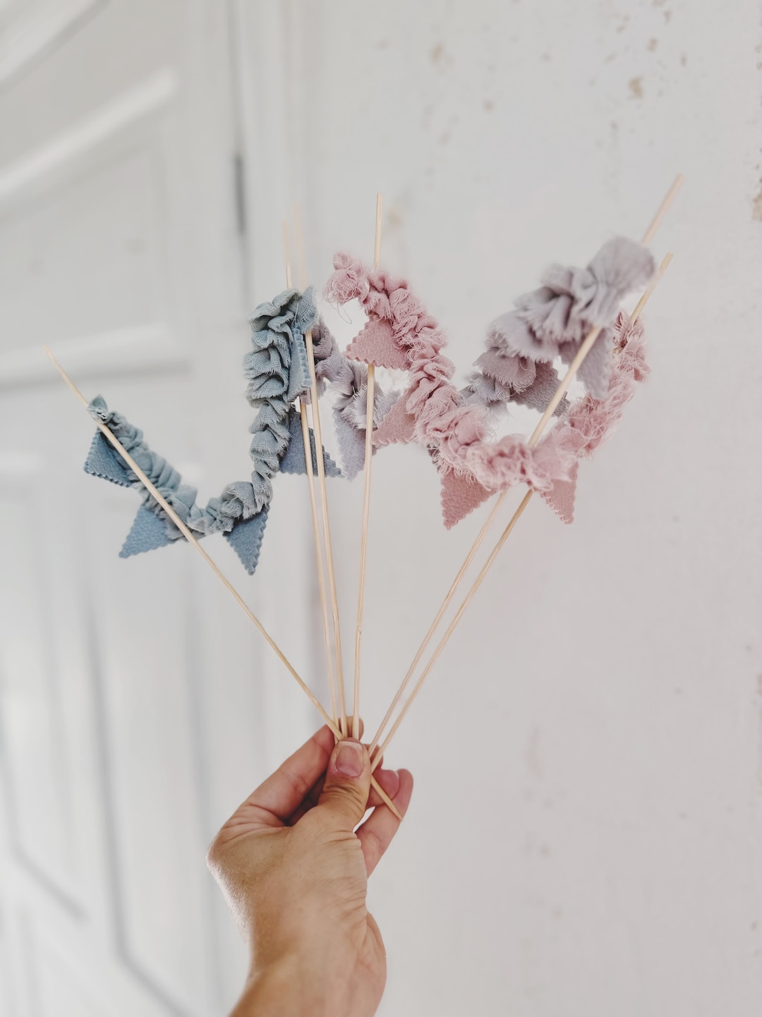 Cake Topper With Frills, Tiny Cake Plug With Triangles, Pennant Topper ...