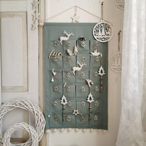 Adventskalender für Kinder mit Taschen und Zahlen, Wiederverwendbare Weihnachtsgeschenkbox für Familie, Personalisierter Countdown-Geschenkkalender, Geschenkidee