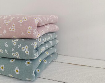 Soft double gauze fabric with print, Muslin cotton fabric for baby blanket and dresses, Eco friendly material per meter, Textile for toddler