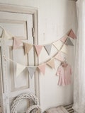 Pastel bunting banner, Triangle bunting, Pennant chain, Wimpelkette fur kinder, Cotton flags, Party decor, Decoration for baby girl shower product logo