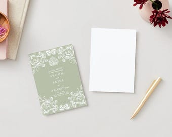 Elegante invitación digital Nikkah / Invitación de boda musulmana / Plantilla de Walima islámica / Descarga instantánea
