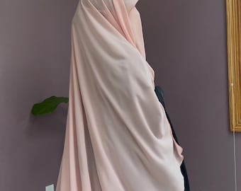Ensemble niqab Khimar en mousseline de soie élastique : hijab rond, demi-niqab