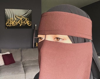 Saudi Style Niqab, Niqab, Niqab veil, with Nose String, Bedoon Essm, with CLIP SNAP, Saudi Niqab, Niqab set, niqab saudi, Niqab Gloves