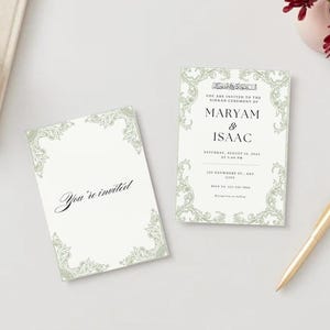 Modern Nikah Invitation | Minimalist Islamic Wedding Template | Canva Editable | Muslim Digital Invite Download