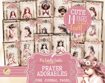 Prayer Adorable Scrapbooking Pages Faith Junk Journal, Printable Collage Pages, Scrappy Paper, Scrapbooking Supplies Digital Download