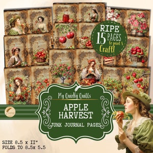 Fruit Harvest Junk Journal Printable Pages Scrapbooking, Collage Pages Craft Paper, Ephemera Scrapbooking Supplies Digital Download