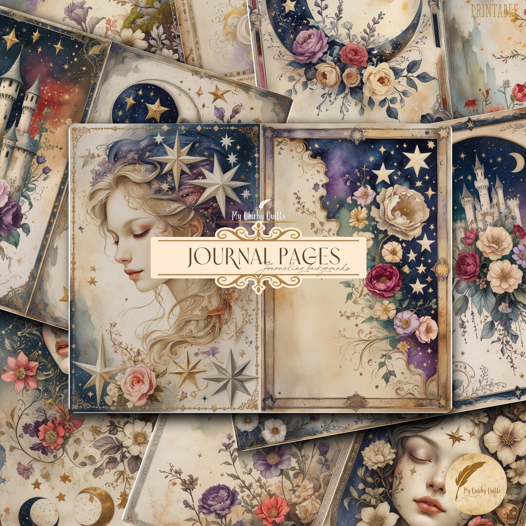 Moon Fairy Tale Junk Journal Pages | Celestial Fantasy Printables ...