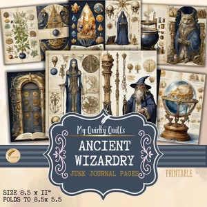 Ancient Wizard Magic Junk Journal Decorative Craft Paper Scrapbooking Ephemera Collage Sheets Gift | Digital Illustrations Decorative Paper
