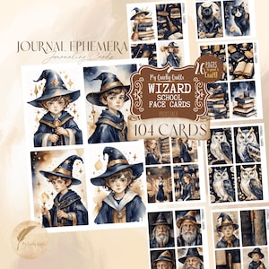 Wizard School Junk Journal Printable | Magical Student Ephemera Cards | Fantasy Witchcraft Collage Sheets | Magic Scrapbooking & Journaling