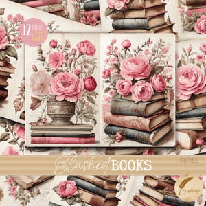 Pink Cottagecore Floral Junk Journal Printable Pages | Vintage Flower Book Ephemera for DIY Journals, Scrapbooks, Collage & Mixed Media Art