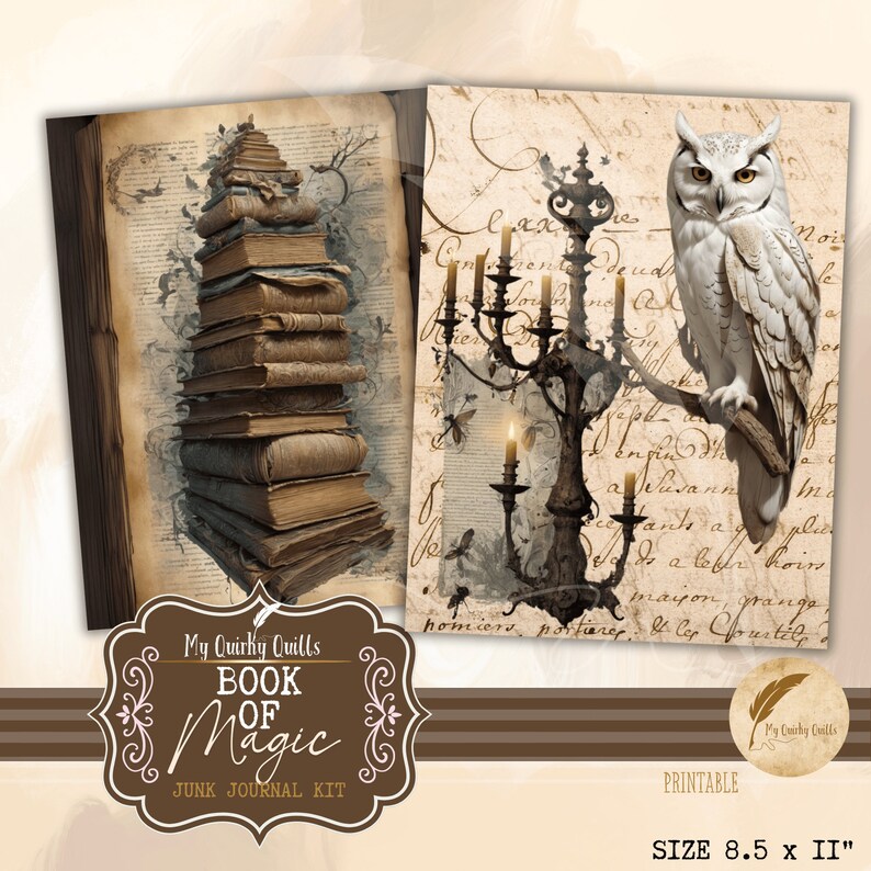Book of Magic Junk Journal Kit | Scrapbooking Ephemera Mega Bundle ...