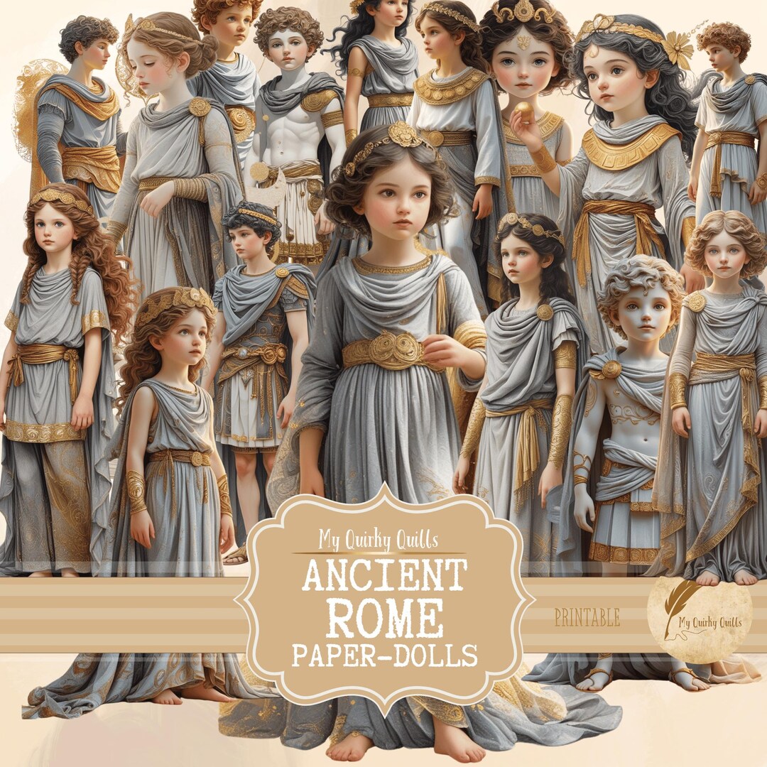 Ancient Rome Paper Doll Fussy Cuts, Digital Ephemera, Whimsical ...