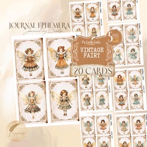 Vintage Fairy Artist Cards Printable | Junk Journal Fairy Ephemera | Whimsical Vintage Journal Cards | Instant Download PDF | Gift Tags