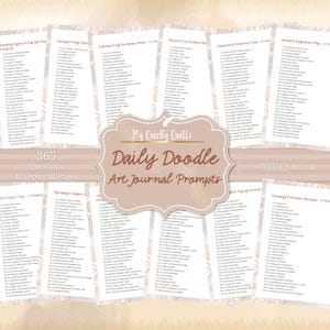 365 Daily Doodle Prompts PDF | Printable Art Prompts | Drawing Ideas For Artists | Monthly Themed Prompt Journal | Creative Challenge PDF
