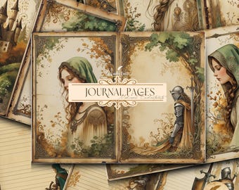 Medieval Junk Journal Pages: Fantasy Castle, Knight Ephemera (PDF)