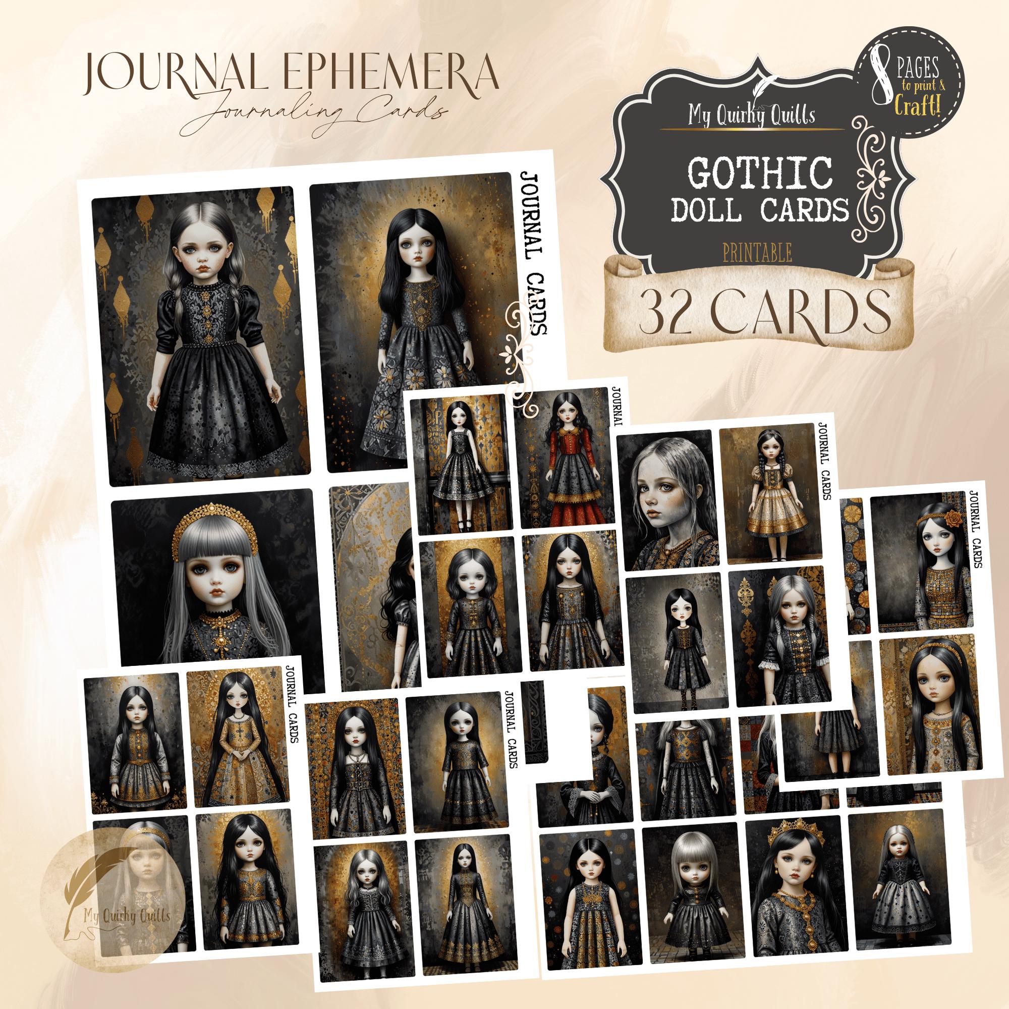Gothic Doll Junk Journal Printable | Dark Vintage Ephemera Cards ...