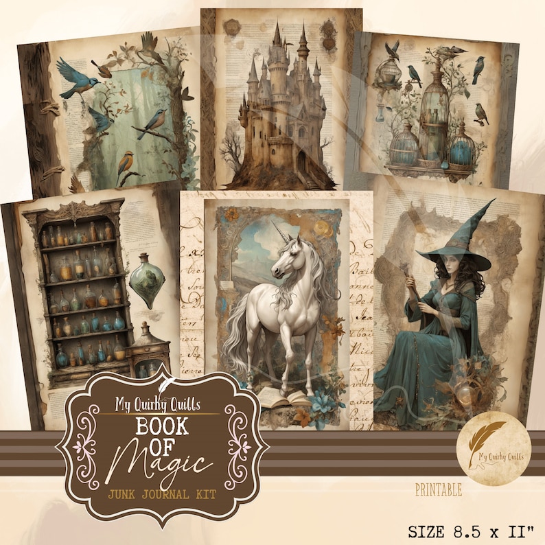 Book of Magic Junk Journal Kit | Scrapbooking Ephemera Mega Bundle ...