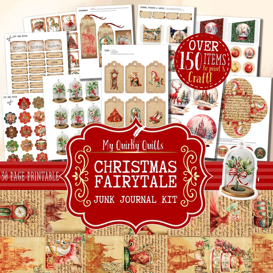 Christmas Junk Journal Kit Printable | Printable Ephemera Journal ...