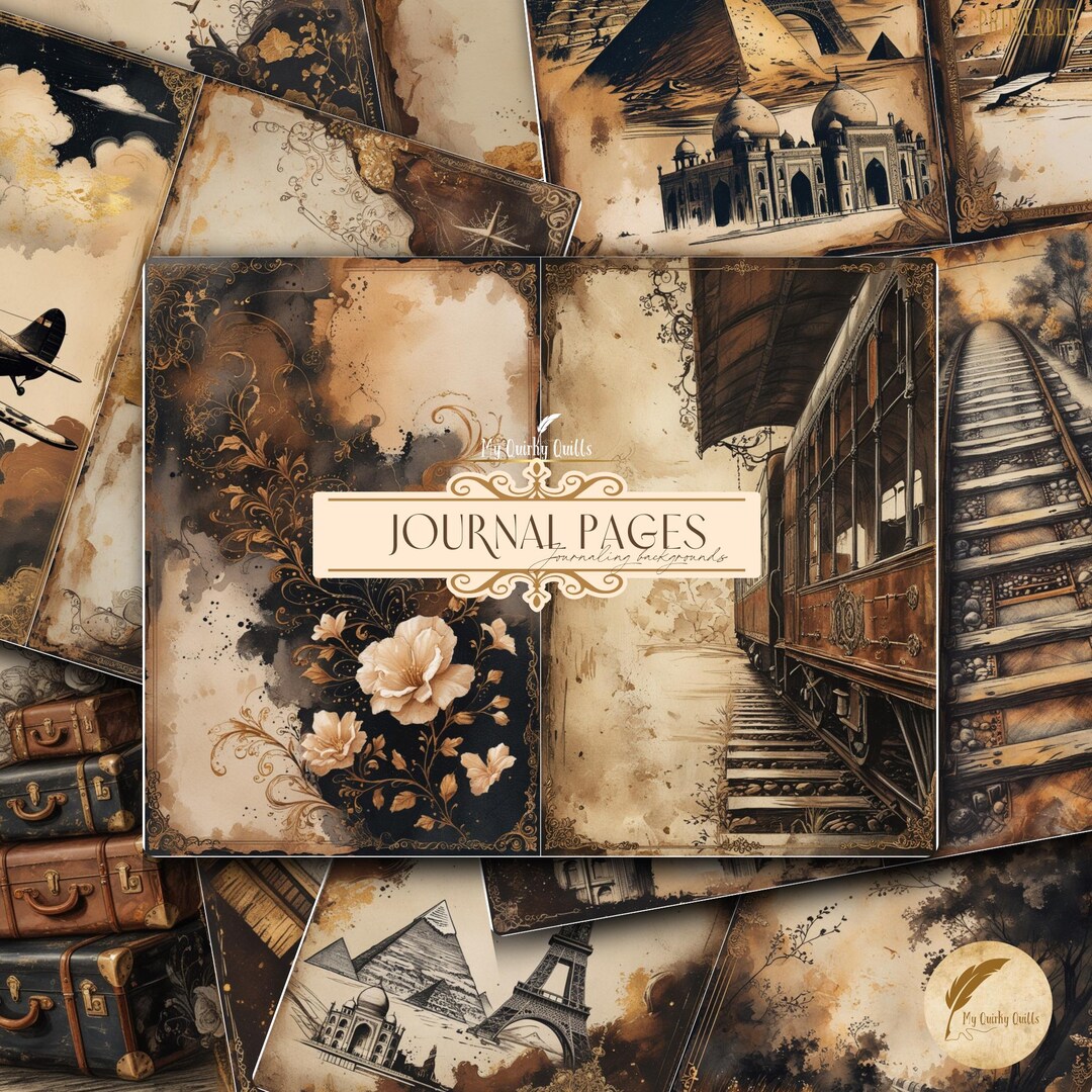 Vintage Travel Junk Journal Pages | Antique Printables | Old World ...