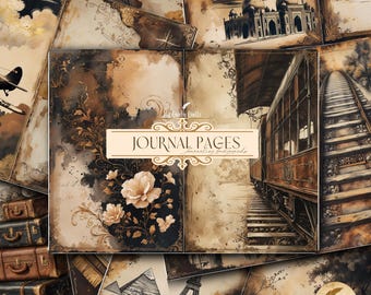 Vintage Travel Junk Journal Pages | Antique Printables | Old World Ephemera | Retro Travel Scrapbook Digital Paper