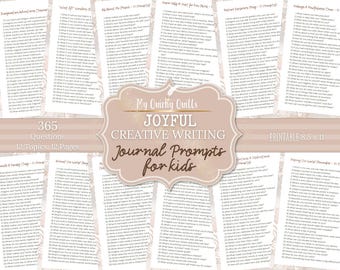 Printable Creative Writing Journal Prompts for Kids | Daily Writing Activities |  Home school Fun Creative Worksheets for Children