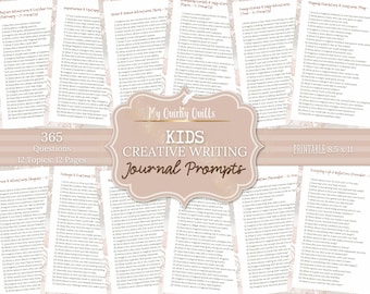 Kids Creative Writing Pack | 365 Journal Prompts | Imagination and Reflection | Printable Writing Ideas | Fun and Inspiring Prompts Activity