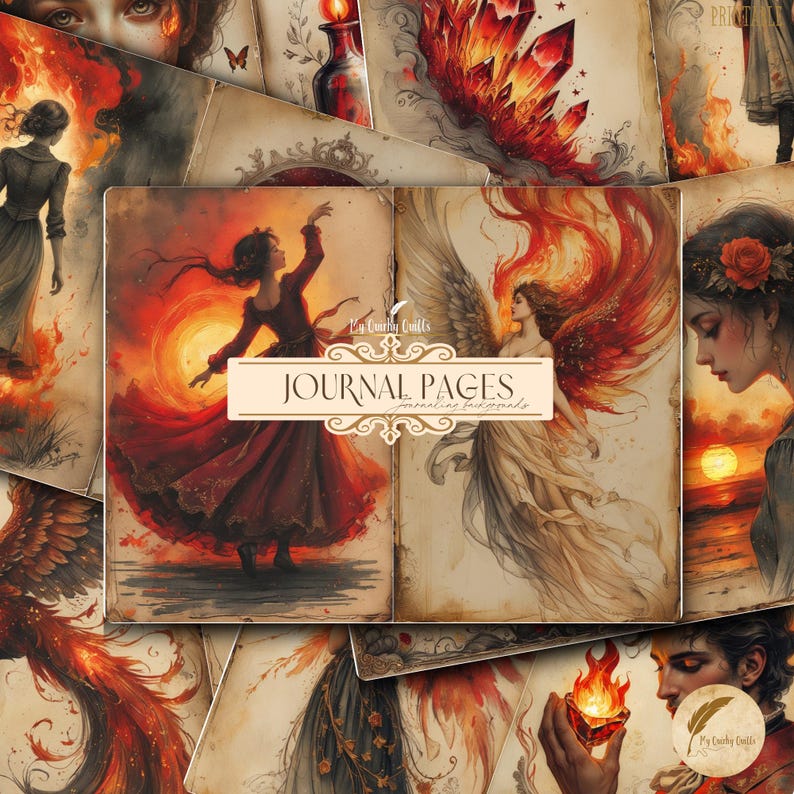 Fire Element Junk Journal Printables | Mystical Flame Scrapbook ...