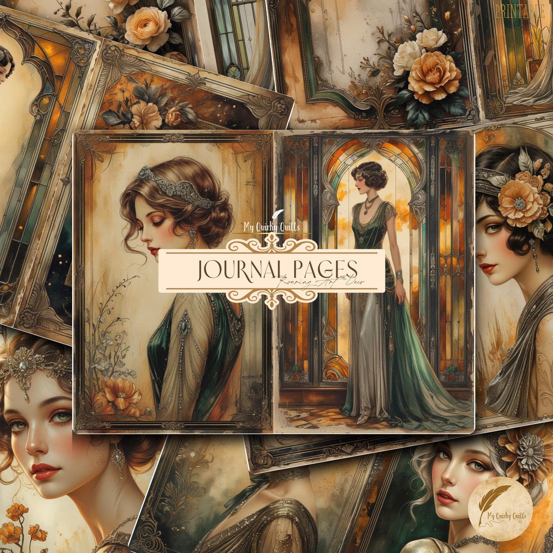 Roaring Art Deco Junk Journal Pages | 1920s Vintage Printables | Glam ...