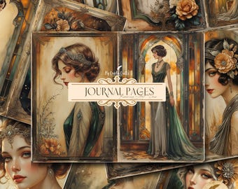 Roaring Art Deco Junk Journal Pages | 1920s Vintage Printables | Glam Deco Ephemera | Scrapbook Paper Digital Journal Kit Collage Sheets