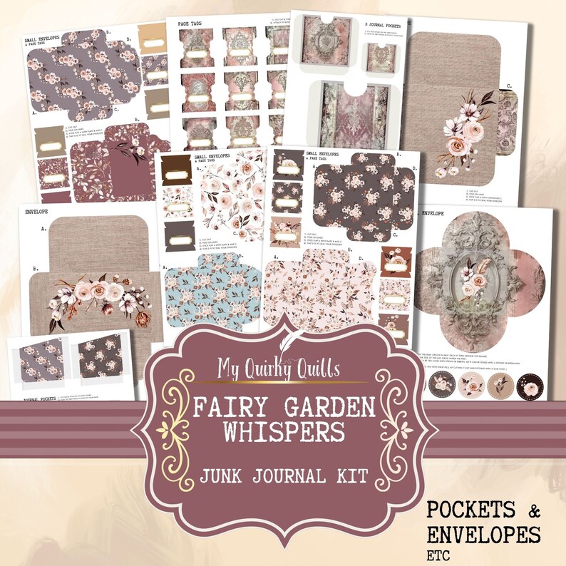 Fairy Junk Journal Kit Printable | Scrapbooking Fairy Garden Ephemera ...