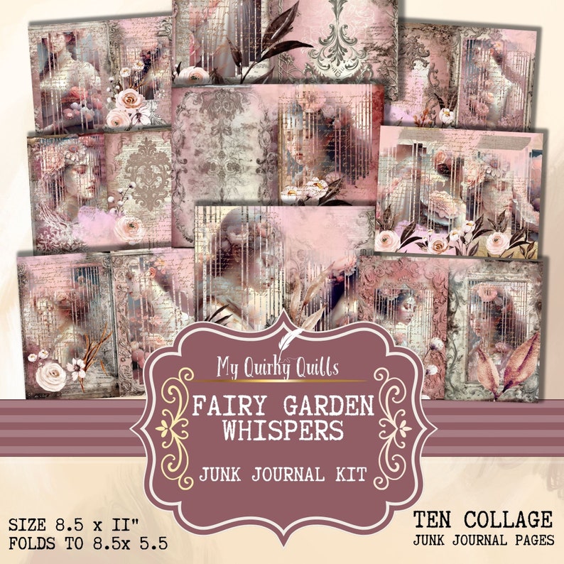 Fairy Junk Journal Kit Printable | Scrapbooking Fairy Garden Ephemera ...