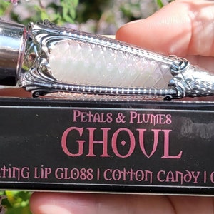 Ghoul Lip Gloss | cotton candy | iridescent pink | witchy makeup | witchy lip gloss | goth makeup | vegan and cruelty-free