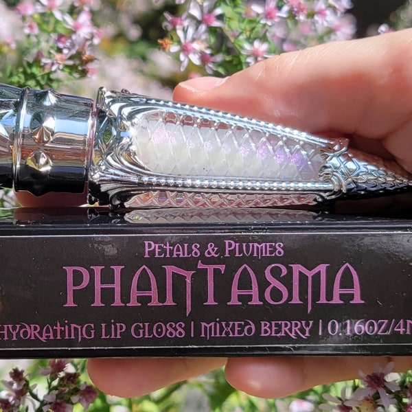 Phantasma Lip Gloss | mixed berry | iridescent purple | witchy makeup | witchy lip gloss | goth makeup | vegan and cruelty-free