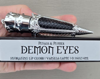 Demon Eyes Lipgloss | Vanille milchkaffee | Satin schwarz | witchy Make-up | witchy Lipgloss | Gothic Make-up | vegan und tierversuchsfrei